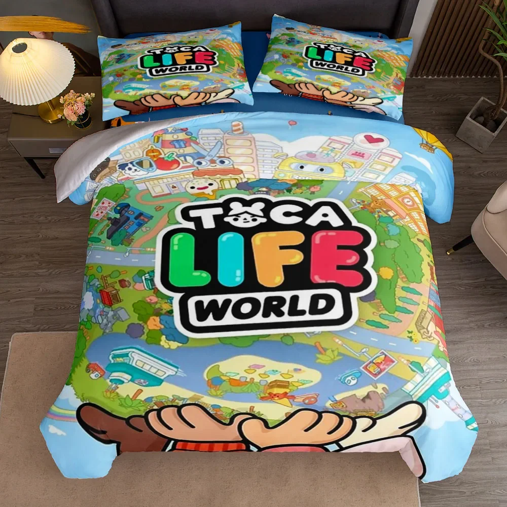 Toca Boca Life Duvet Cover Set King Queen Double Full Twin Single Size Bed Linen Set