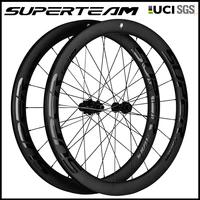 SUPERTEAM freno de disco 700C ruedas de carbono bloqueo central/6 pernos ruedas de bicicleta de carretera juego de ruedas de carreras de carretera de calidad UCI