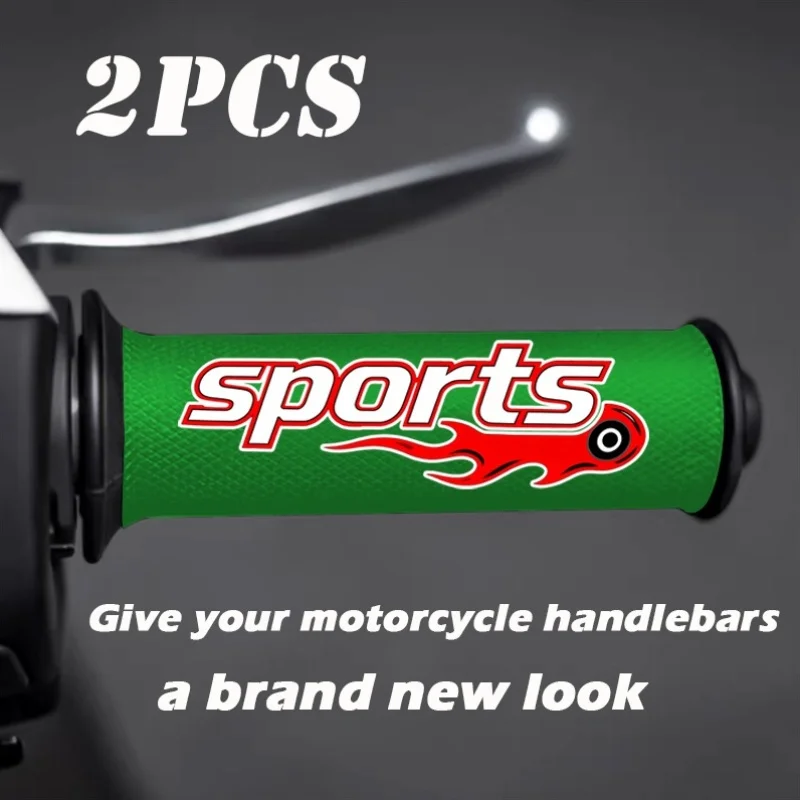 2Pcs 2D Flat Sports Flame Handlebar Vinyl Sticker, Waterproof Decal for Motorcycle Bike Handlebar Decor, Holiday Gift