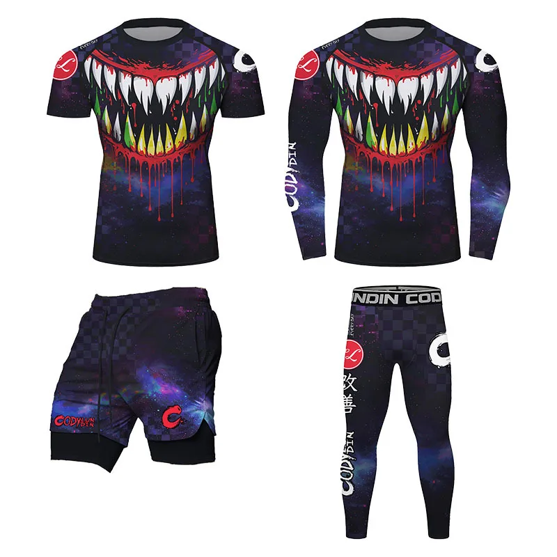 Men's Gym Clothing Basketball Jersey Running Sportswear Boxing MMA BJJ Muay Thai Rashguard Training Workout Fitness Tracksuit
