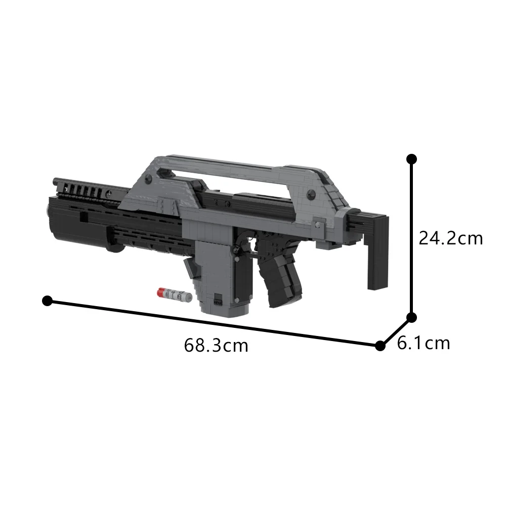 MOC Film Aliens M41A Pulse Rifle Model Bouwstenen 1:1 Replica Luchtcontrole Geweer Militaire Wapens Montage Bricks Speelgoed Cadeau