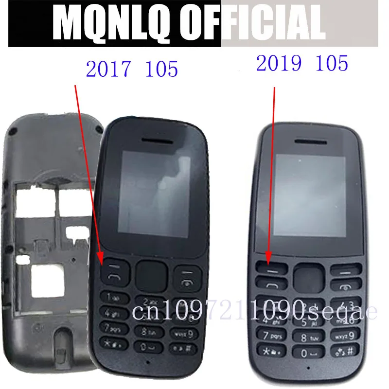 Carcasa completa para Nokia 105 (2017) 105 (2019), carcasa completa para teléfono móvil, funda para teclado para nokia 105 2019