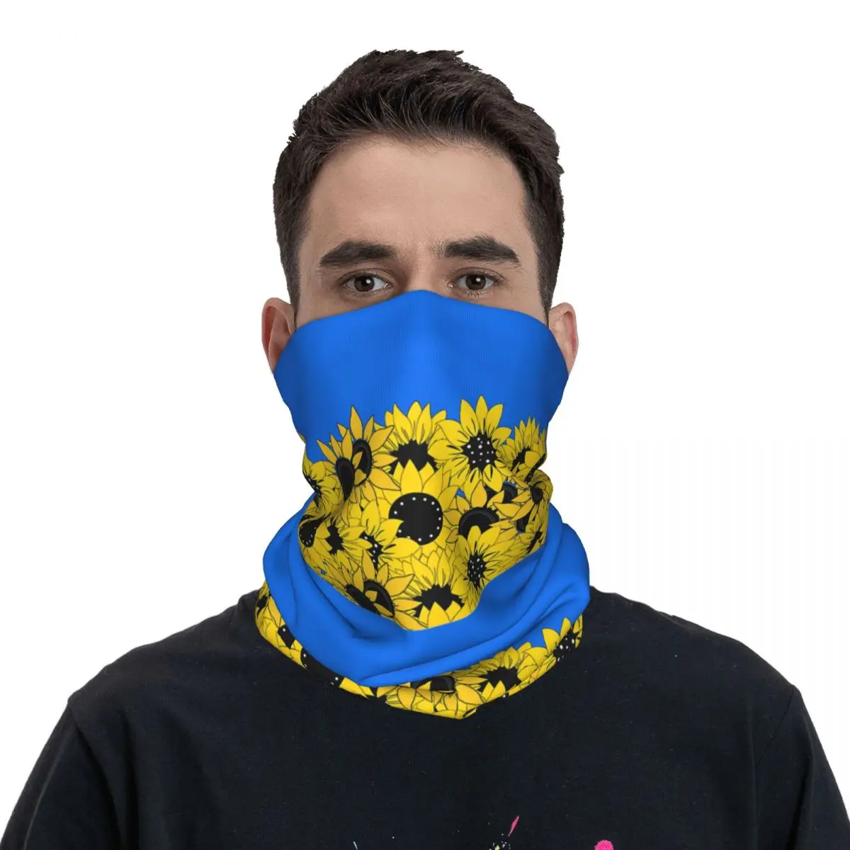 Sunflowers And Blue The Colors Bandana Neck Cover Wrap Scarf Balaclava Cycling Unisex Adult Breathable