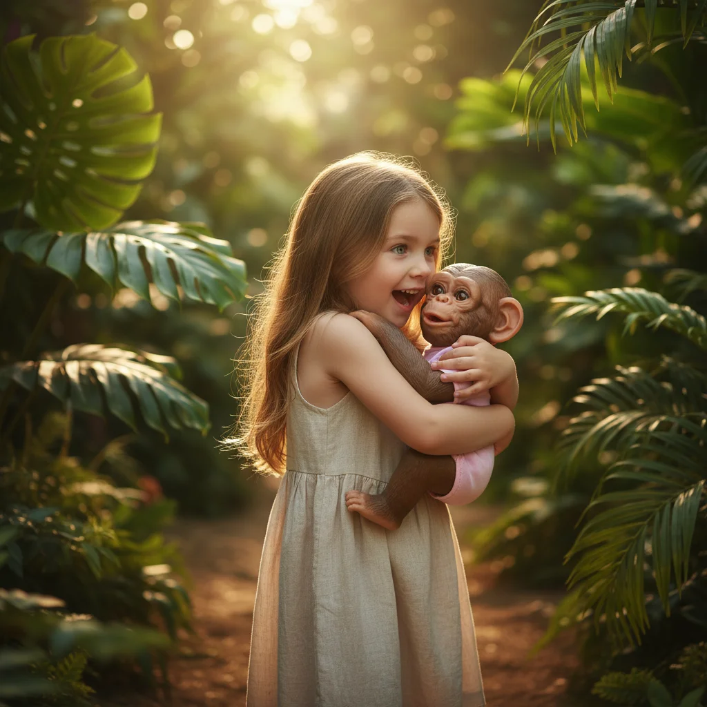 NPK 19inch Vinyl Finished Reborn Baby Doll - Monkey Girl with 3D Painting Full Body Baby Toy