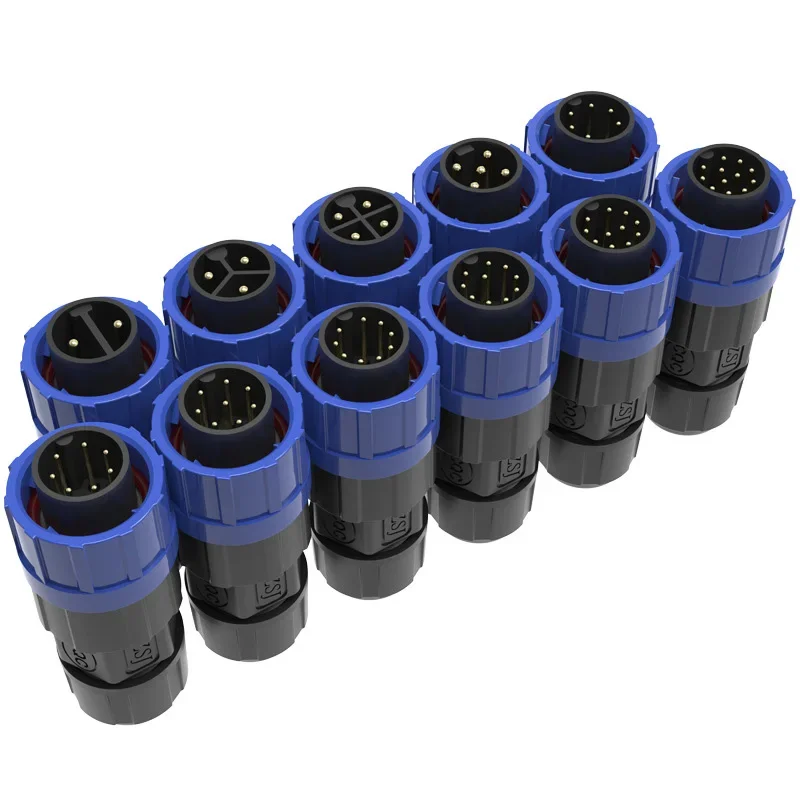Rebel M16 Self-locking Connector 2/3/4/5/6/7/8/9/10/11/12 Pin Male Female Reverse-mounting Docking Plug Welding Screw Connection