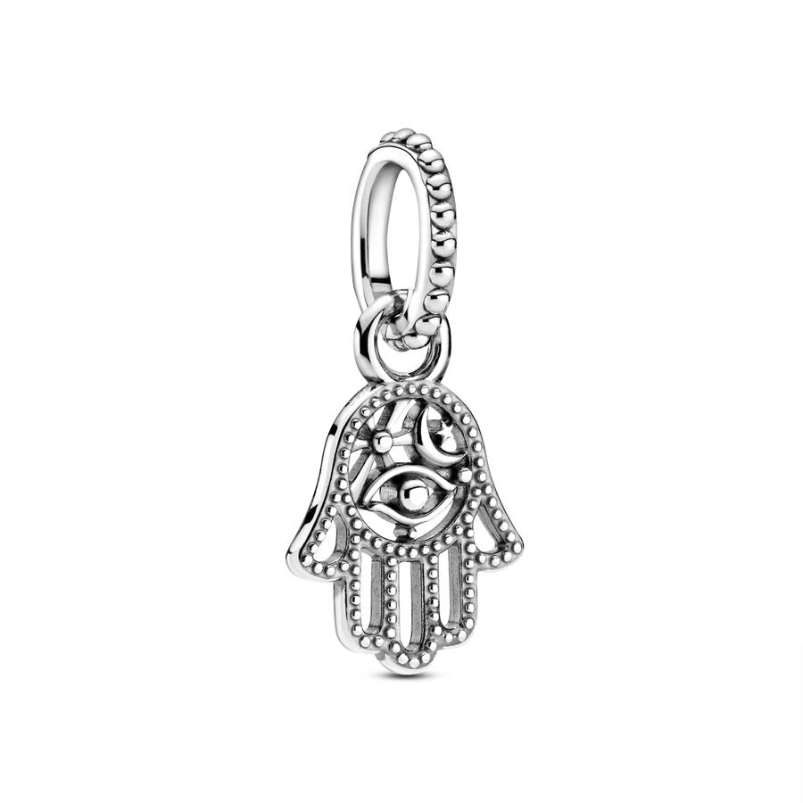 Hot Sale Protective Hamsa Hand Dangle Series Charm Bead Fit Original European 925 Sterling Silver Bracelet DIY Making Jewelry