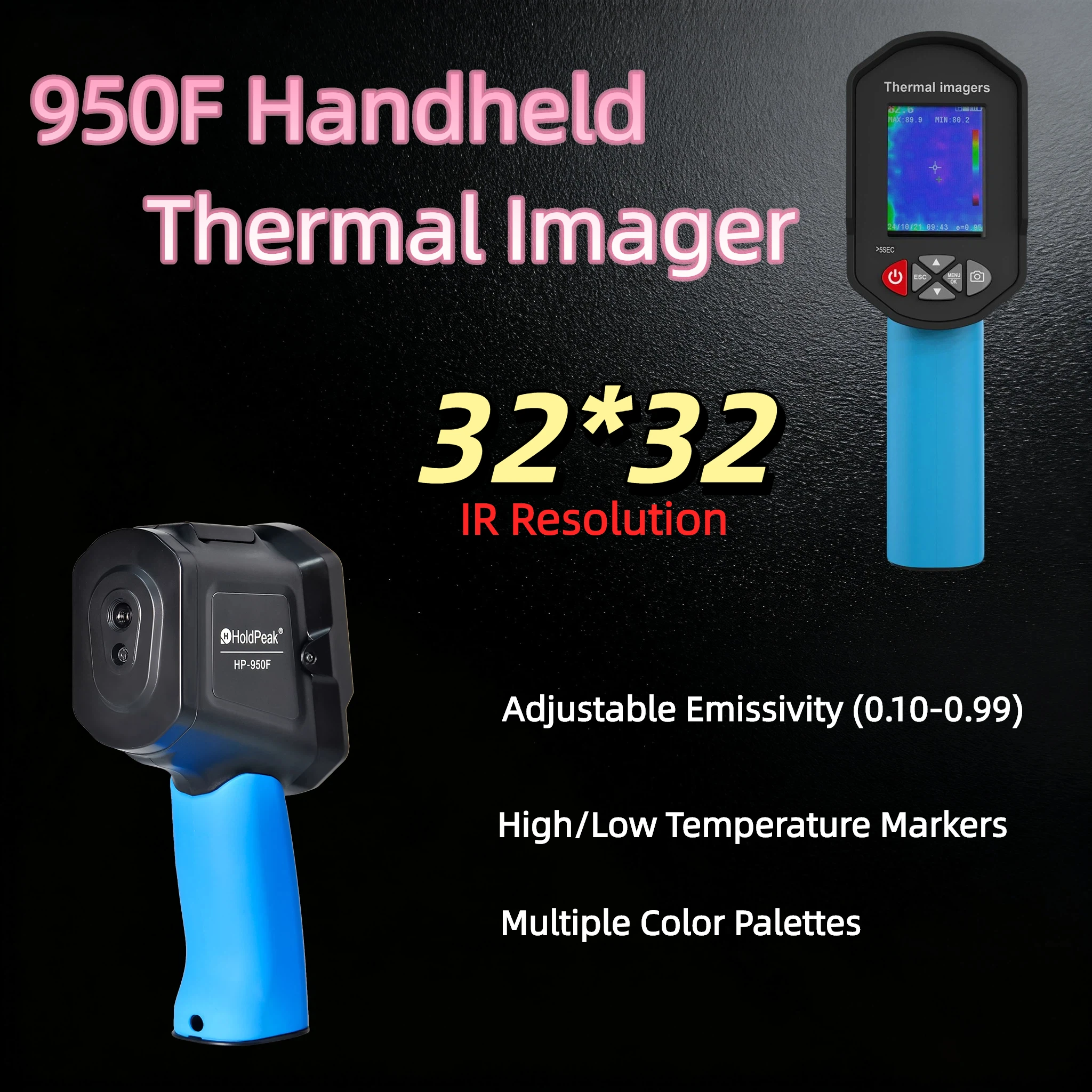 

950F32*32 pixels Thermal Imager: Instant IR Imaging, Visual Blending, High Accuracy for Quick Electrical & Maintenance Use