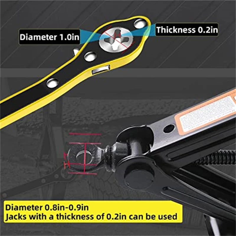 Automotive Labor-Saving Jack Ratchet Wrench Universal 360° Scissor Car Jack Lift Speed Handle Tool Cross Wrench Conversion Head