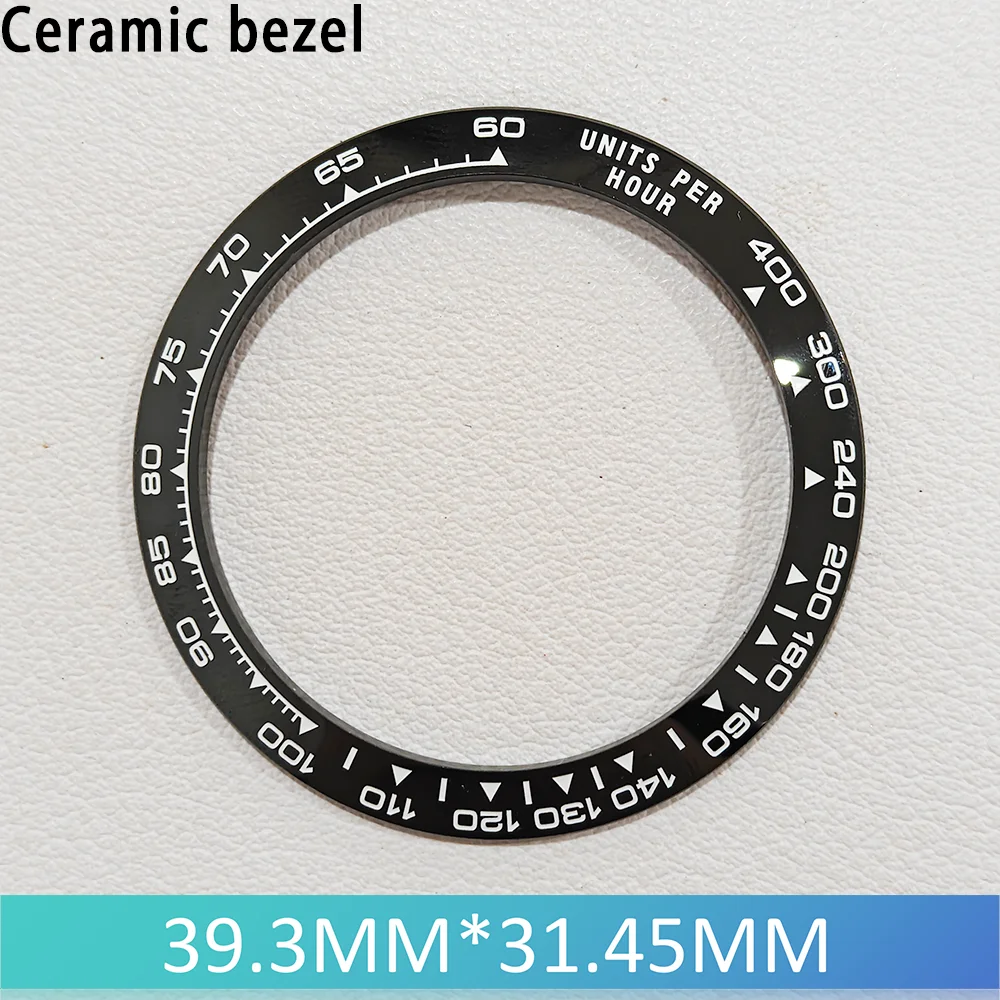 

39.3mm*31.45mm Ceramics Bezel Lnsert Multi Color Fit For 40MM Men's Replacement VK63 Movement Watch accessories VK63 box bezel