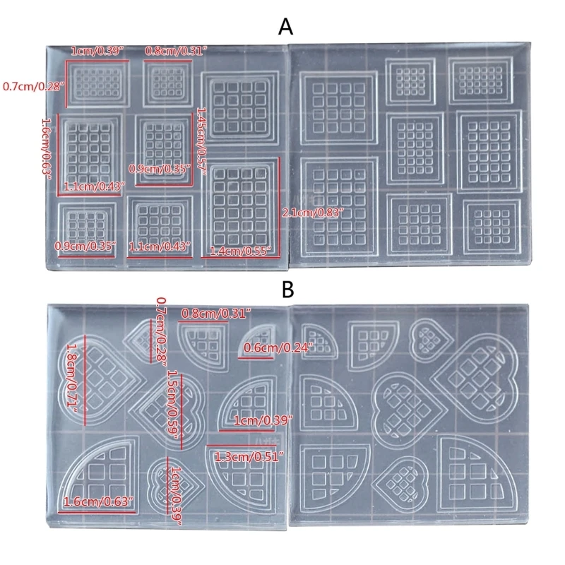 Zestaw 2 sztuk Mini silikonowe wafle forma do ciastek forma na cukierki narzędzie do dekoracji ciast narzędzia DIY czekoladowe