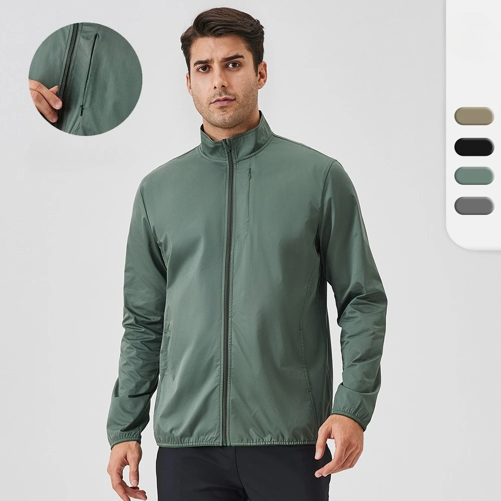 

Men's Autumn and Winter Sports Jacket Stand Collar Zipper Jacket Outdoor Windproof Long-sleeved Cardigan Jogging Body Shirt