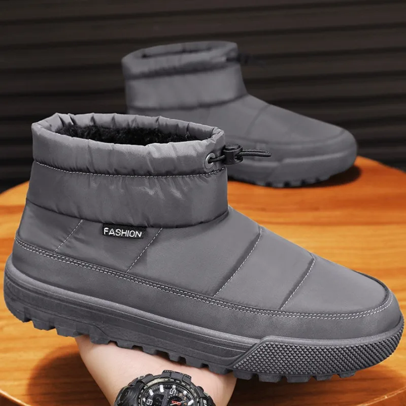 Snow boots men boots 2024 winter plush comfort warm high top cotton shoes thick sole outdoor anti slip Cold proof ankle boots