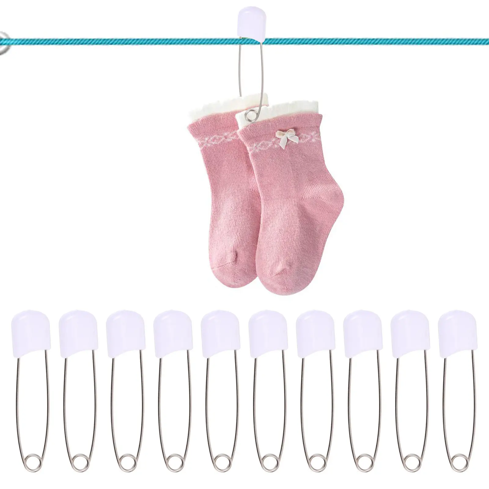 50Pcs Diaper Safety Pin Alloy Brooch for Nappy Securing Comfort Fit Design Multifunctional Clothes Pin Diaper