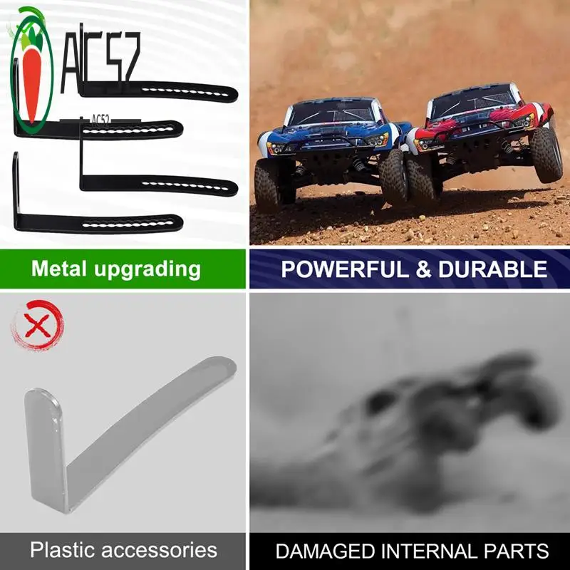 AC52-Metal Adjustable Anti-Collision Rear Bumper Mount L-Bracket  Compression For Axial SCX10 1/10 RC Crawler Car Parts