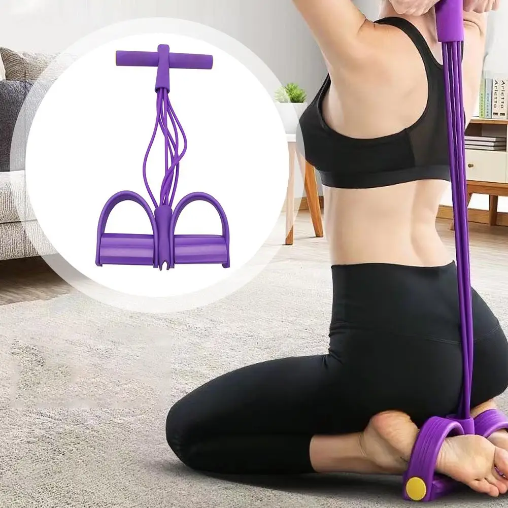 

6-Tube Yoga exercise band Pedal Puller Band Elastic Pull Rope Flexipull weerstandstrainer Resistance Bands For Abdomen Wais H4R6