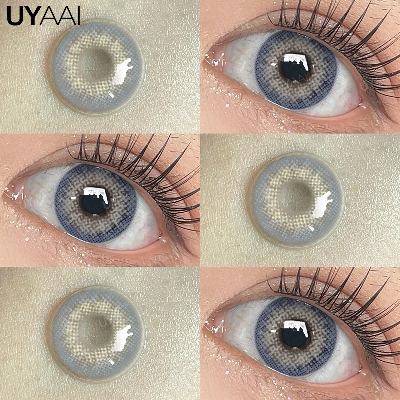UYAAI 1 Paar farbige Kontaktlinsen, Make-up, blaue Schüler, natürliche braune Linsen, hochwertige grüne Farbe, Augenlinse, kosmetische Farbe – Detail 19