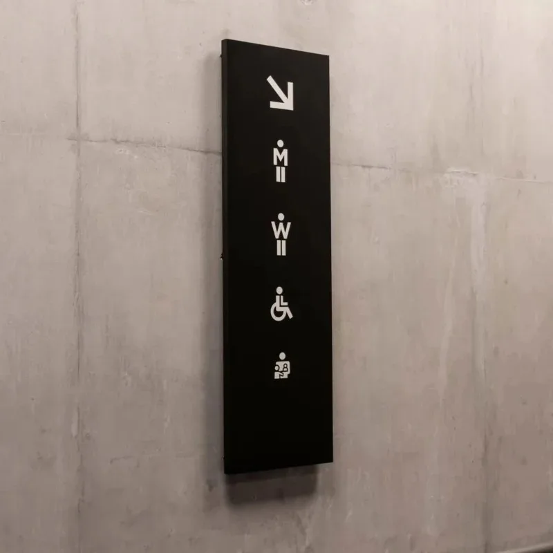 

Multifunctional location panel public toilet pathfinding system