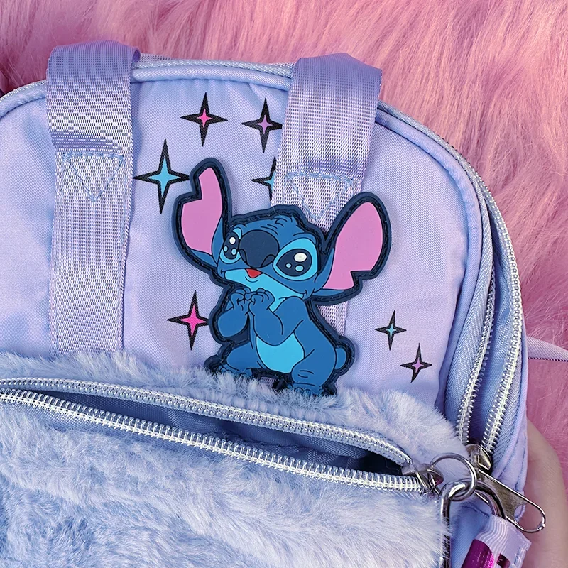 25cm Disney Anime All New Purple Cute Stitch Mini Cool Trendy Backpack Student Plush Backpack As A Birthday Gift For Friends