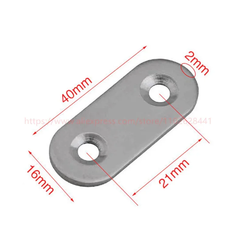 Durable Stainless Steel Flat Straight Brace Brackets Mending Repair Plates Fixing Connector Furniture Hardware