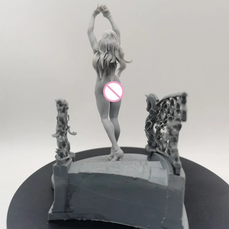 Resin Figure Fantasy 1/24 Scale 103mm Total Height Naked Girl Miniatures Assemble Model Kit Unassembled Unpainted Statuette Toys