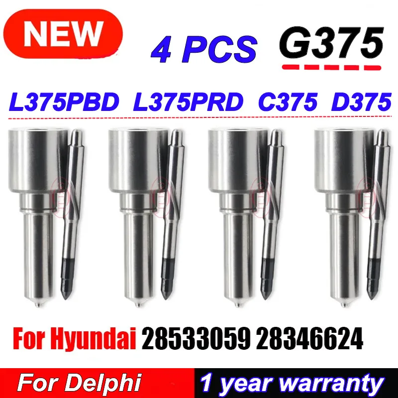 

4 PCS L375PRD L375PBD E375 G375 New Diesel Rail Fuel Injector Nozzle For Hyundai 28533059 28346624