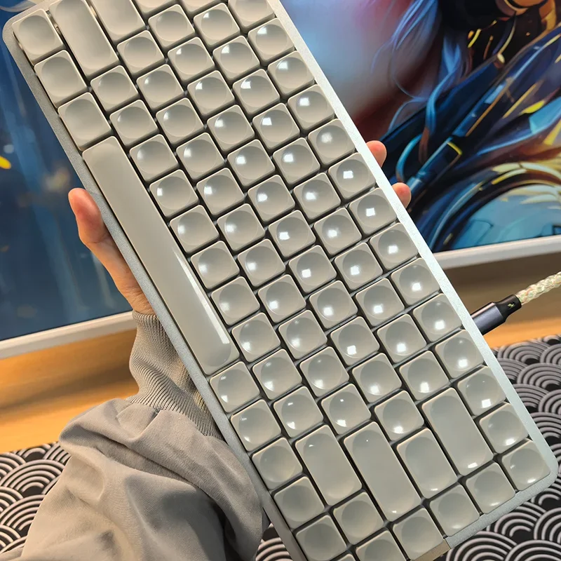 White Low Profile Keycap Set PBT Custom Simple Style Keyboard Caps Original Gaming Key Cap for Mechanical Keyboard Cherry Kailh