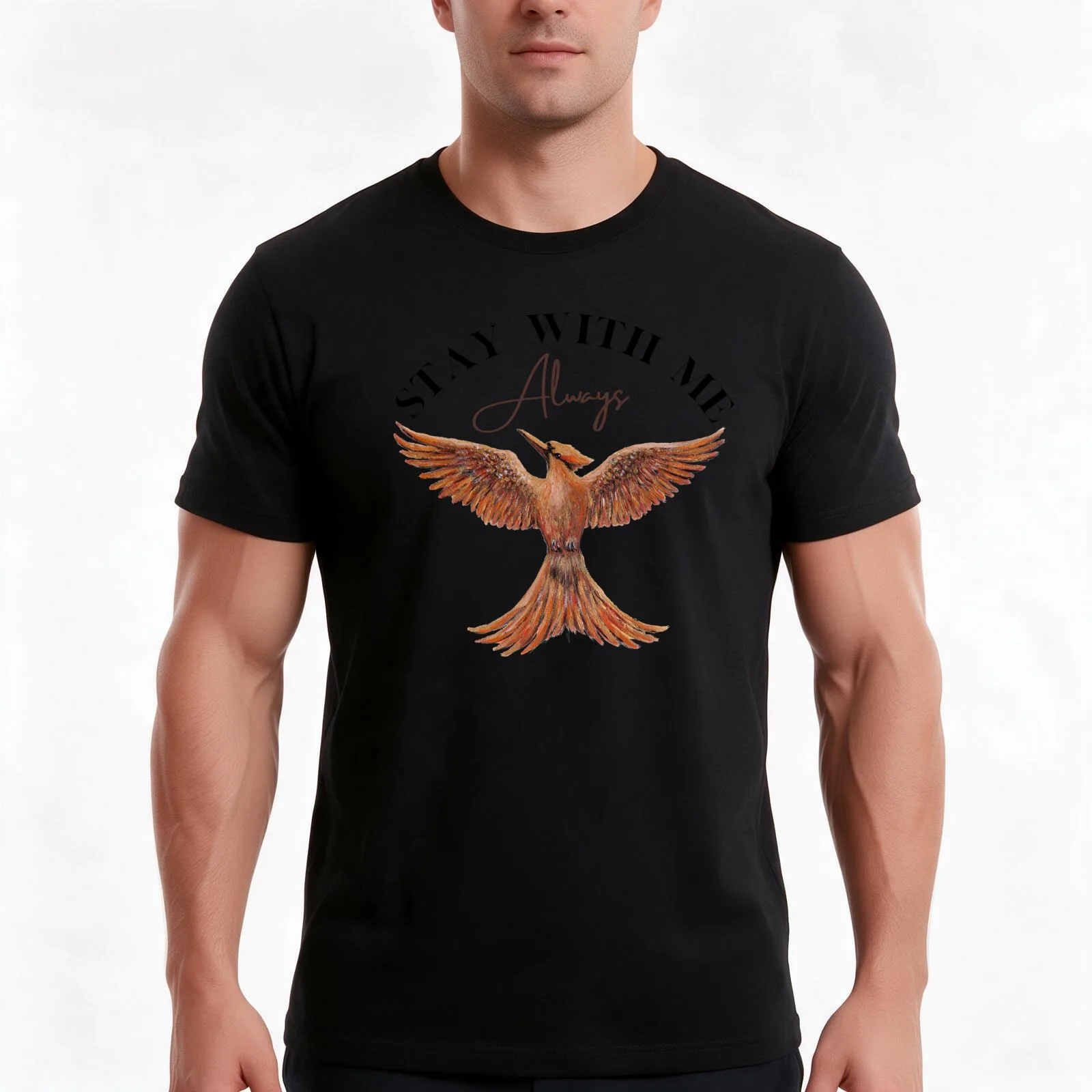Mockingjay, Stay With Me - Always. T-Shirt, Summer Casual Cotton Tee, Oversized Streetwear Tops, Vintage Graphic Print