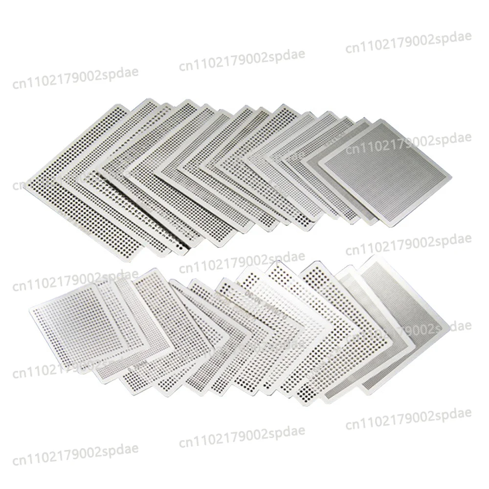 BGA Reballing Kit 10 16 33 36pcs Universal Directly Heating Stencils Holder Template Fixture Jig for Game Consoles Laptop Repair