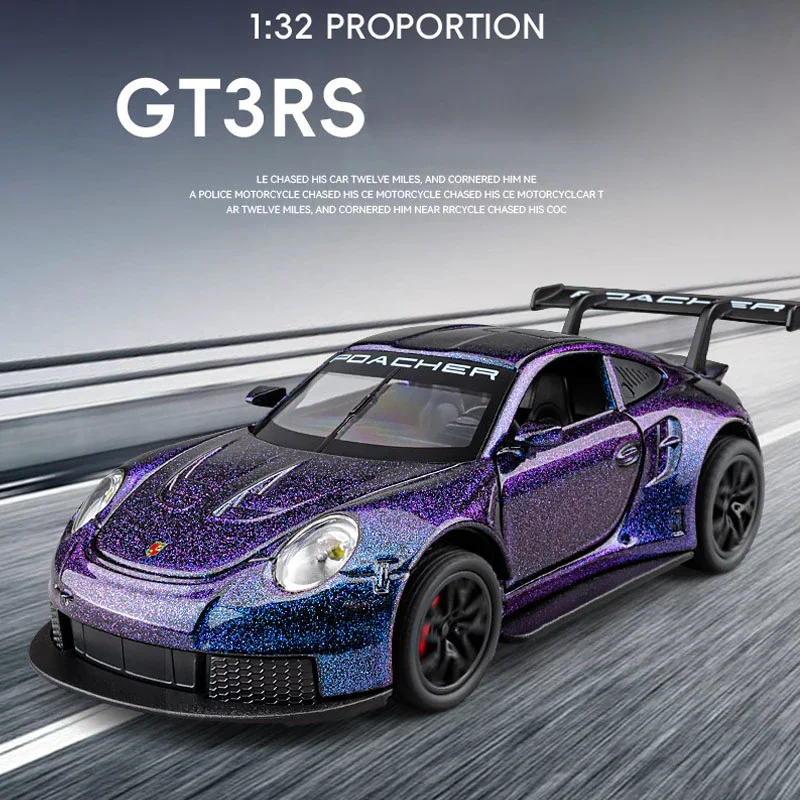 

Модель спортивного автомобиля Porsche 1/24 GT3RS из сплава, модель литая металлическая игрушечная машинка, подарок на день рождения для детей и мальчиков, миниатюрный автомобиль, Масштаб 911