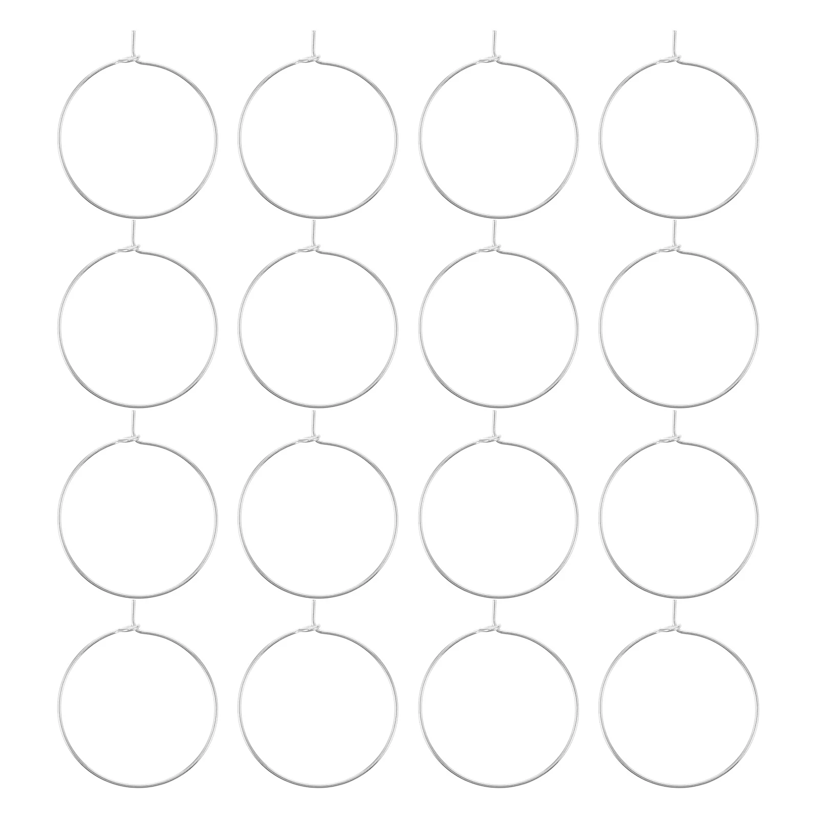 

150 Pcs Wine Glass Identification Ring Tags for Drinks Silver Electroplated Iron