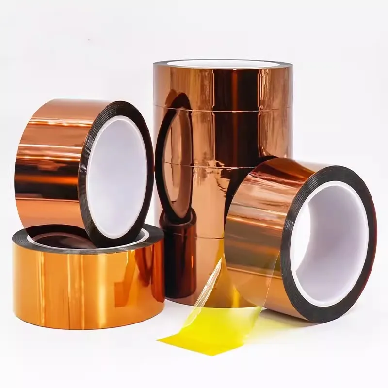 1Pc Width 3/5/6/8/10/12/15/18/20/25/30mm Length 30M Heat Resistant Polyimide Tape High Temperature Adhesive Insulation Kap Tape