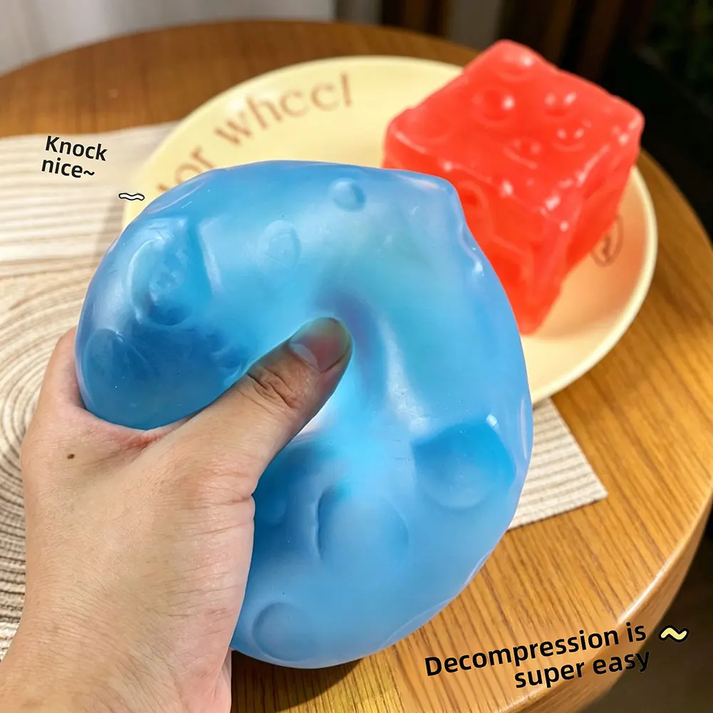 Little Cheese Squishies Transparent No-Rebound Realistics Cheese Stress Ball Cute Soft Anti Stress Decompression Toy for Adults