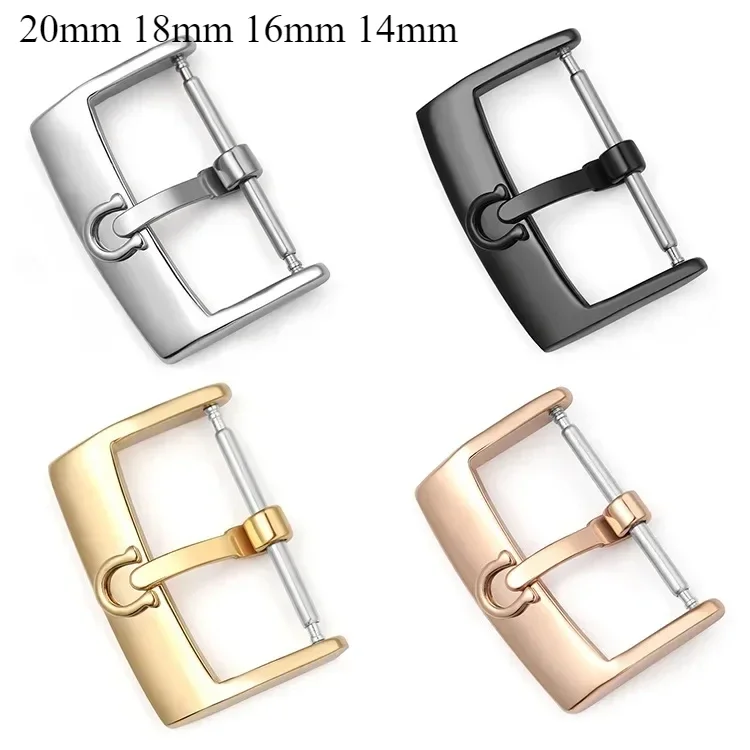 14mm 16mm 18mm 20mm Stainless Steel Watch Buckle Watch Clasp Accessories Replacement Buckle for Leather Watch Strap With Tool