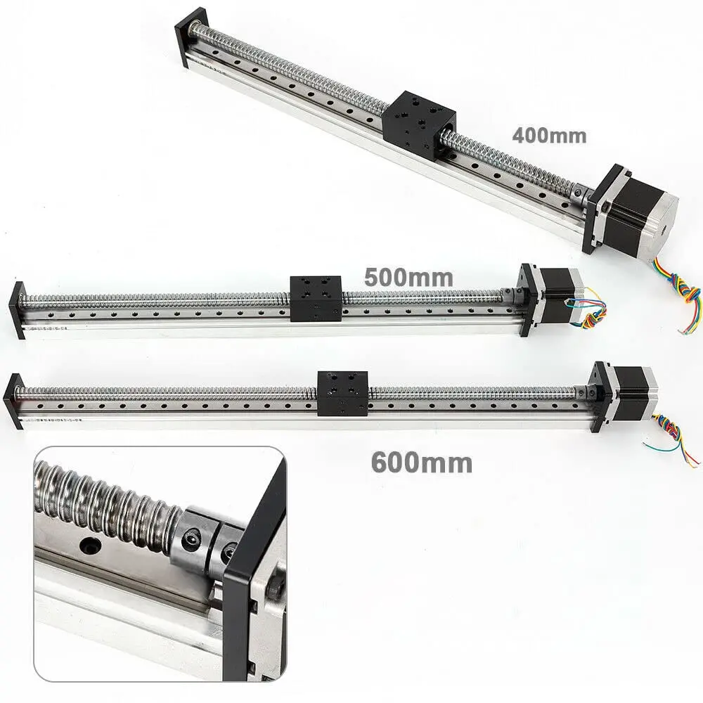 Cnc Linear Motion Guides, Linear Guide Slide Table Ball Screw Motion Rail, 24V Linear Actuator Slide Stage Ball Screw Nema23 600