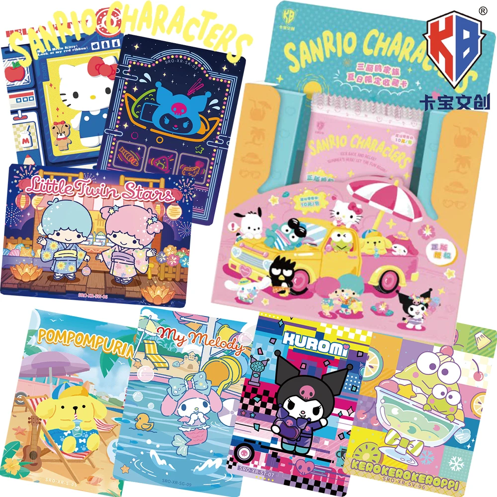 KABAO Original Sanrio Family Collection Cards My Melody Kuromi Summer Limited Happy Party Anime Cartoon Rare Card Cute Star Gift