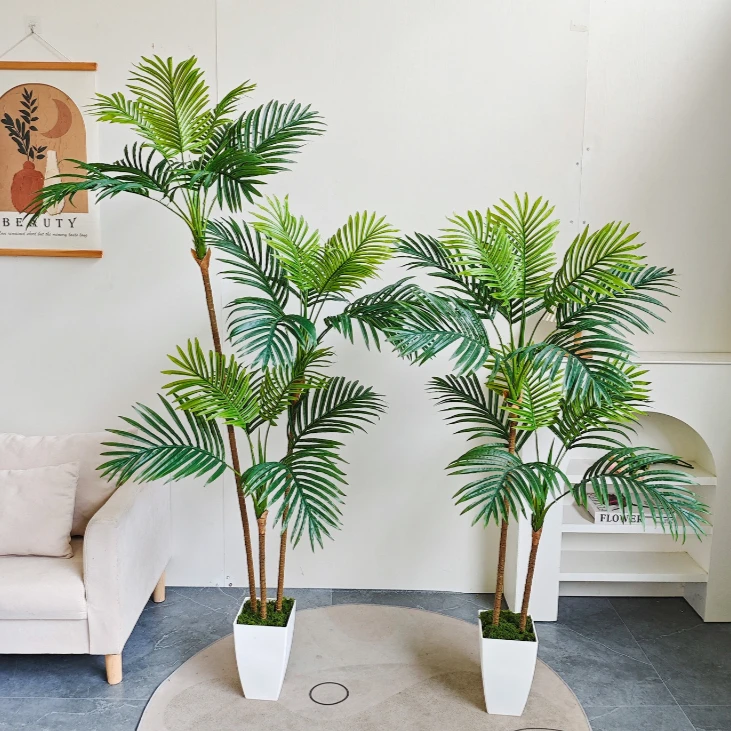 Artificial Areca Palm Large Indoor Outdoor Decorative Plant 140CM / 180CM with Pot Nordic Artificial Plant Home Hotel Decoration