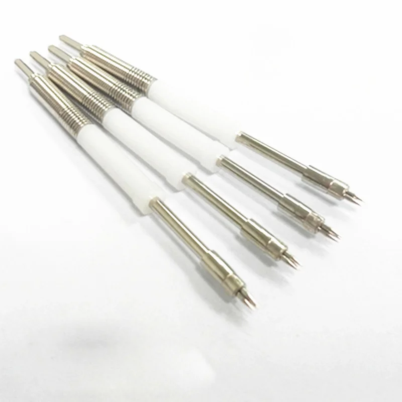 5 peças PH-18M3 23l sonda de aço de alto carbono agulha de teste de mola de três pontas 3.5mm agulha de plástico branco isolada