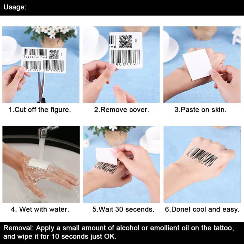 Arte corporal impermeable llamativo moderno Individual impermeable único de larga duración tatuaje impermeable hombres y mujeres fresco elegante