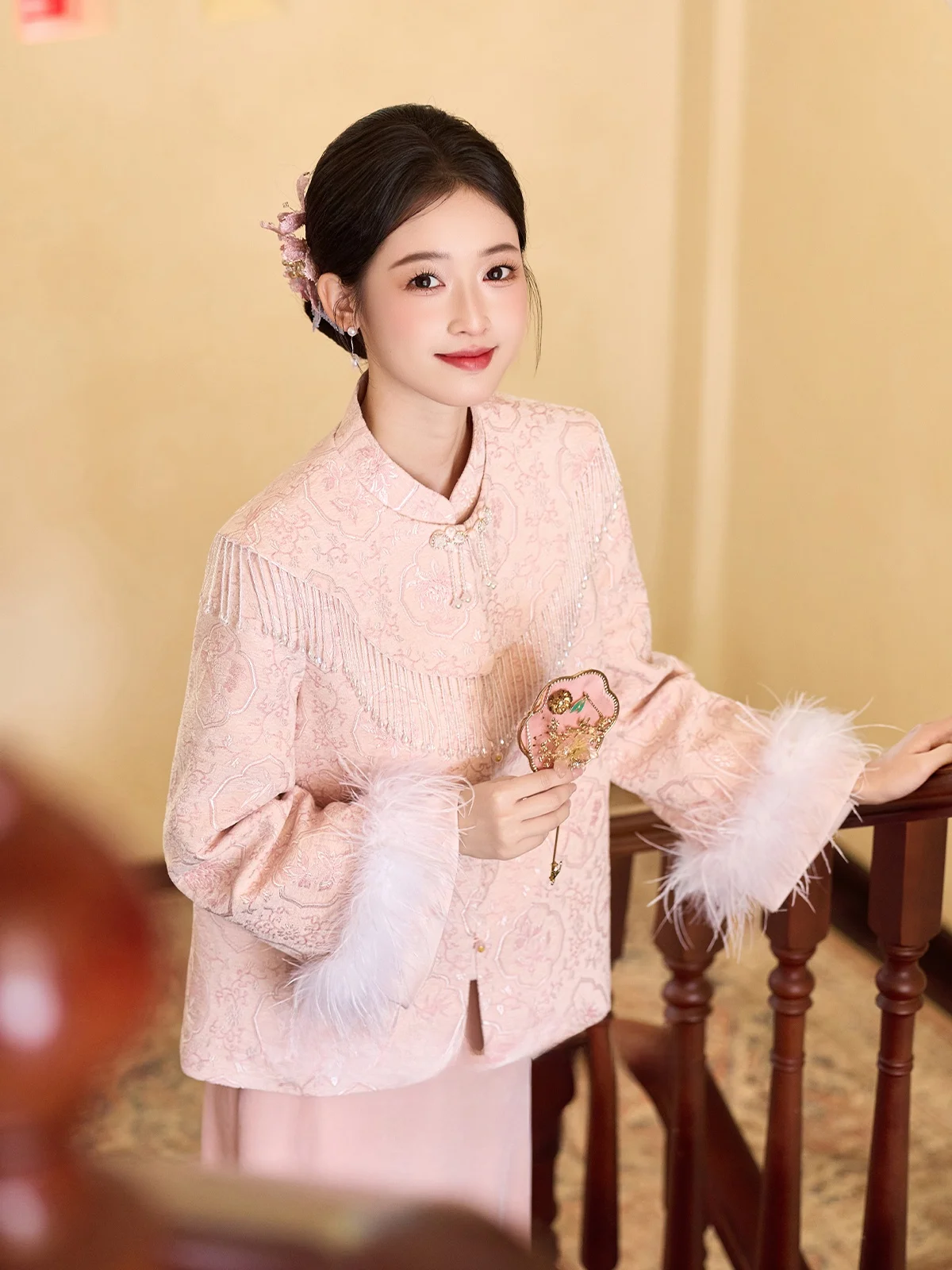 

Свадебное платье FengYueYu Pink Wedding Dr Original Luxury Sensation: Новинка осенне-зимнего сезона, с цветочным узором, для помолвки и банкета