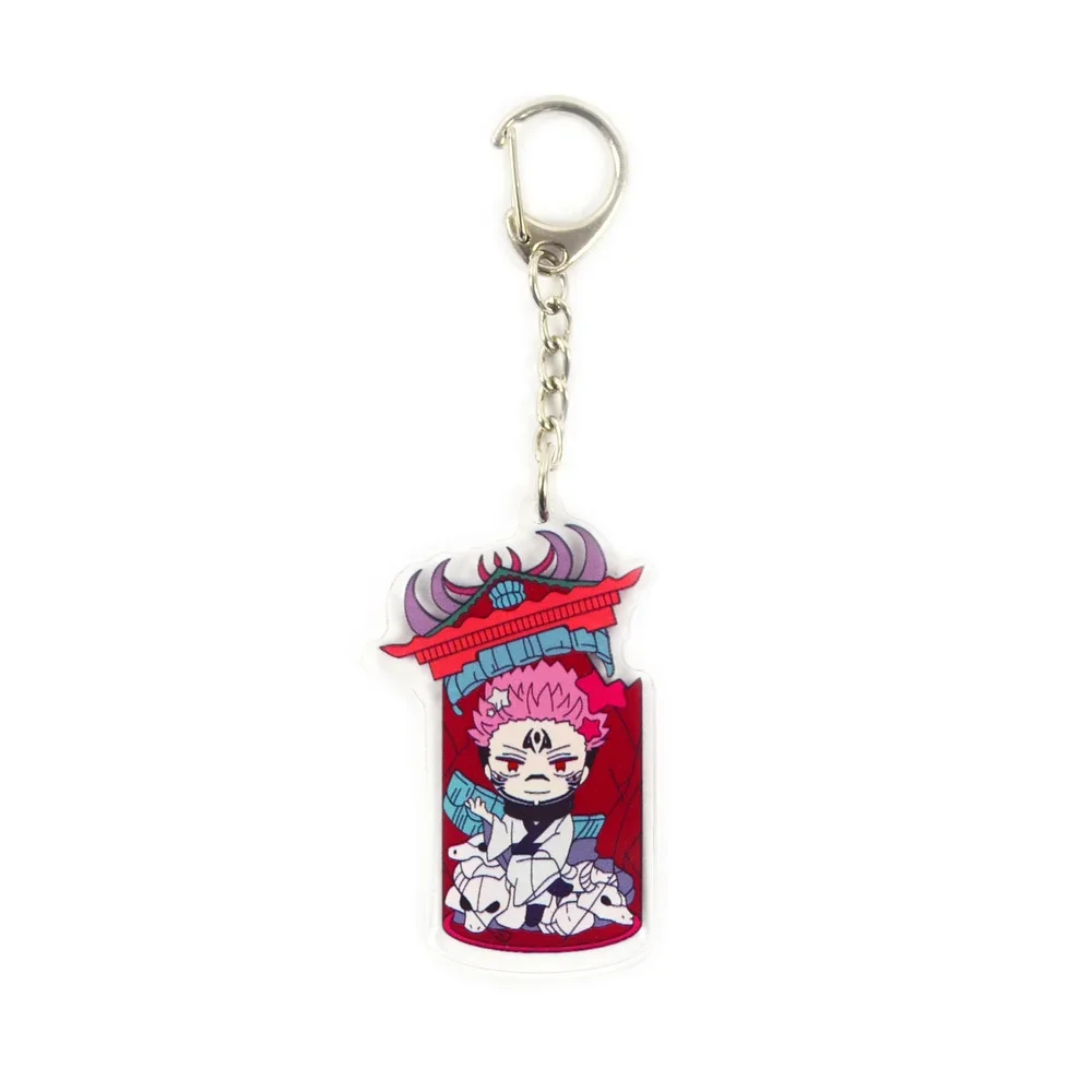 Anime Spell Return Battle Pendant Keychain Car Key Chain Glass Jar Satoru Gojo Keyring Mobile Phone Bag Hanging Gift Edc Keyring