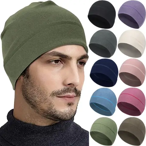Gorro térmico cálido con calavera para hombre y mujer, gorro de lana a prueba de viento para esquiar, correr y ciclismo, forro para casco, gorro para correr