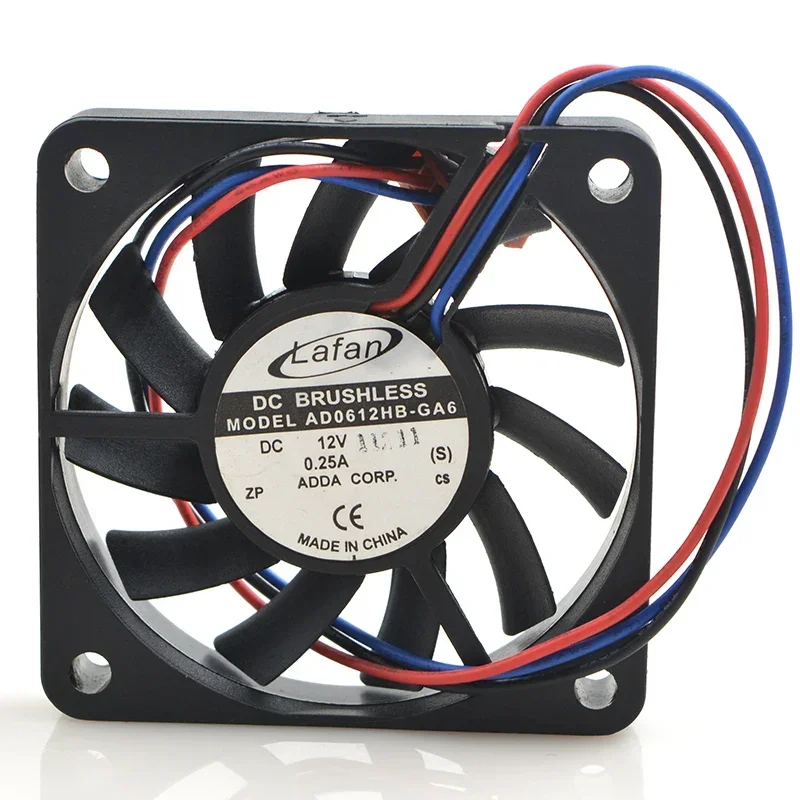 LAFAL AD0612HB-GA6 DC 12V 0.25A 60x60x10mm 3-Wire Cooling Fan