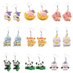 Cute Panda Cartoon Earring For Women Resin Cat Pig Drop Earrings Children Handmade Jewelry DIY Gifts