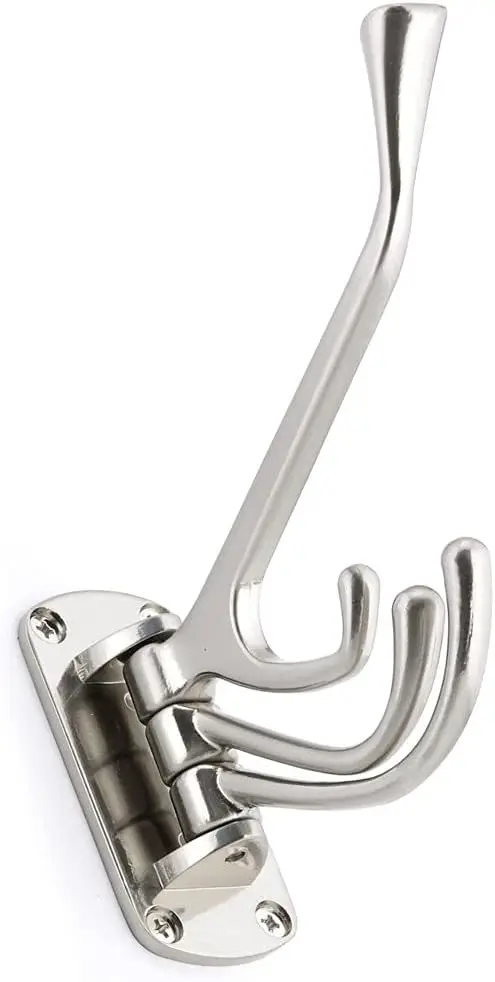 

Hardware NH027300195 Nystrom Triple Utility Swivel Hook, Brushed Nickel