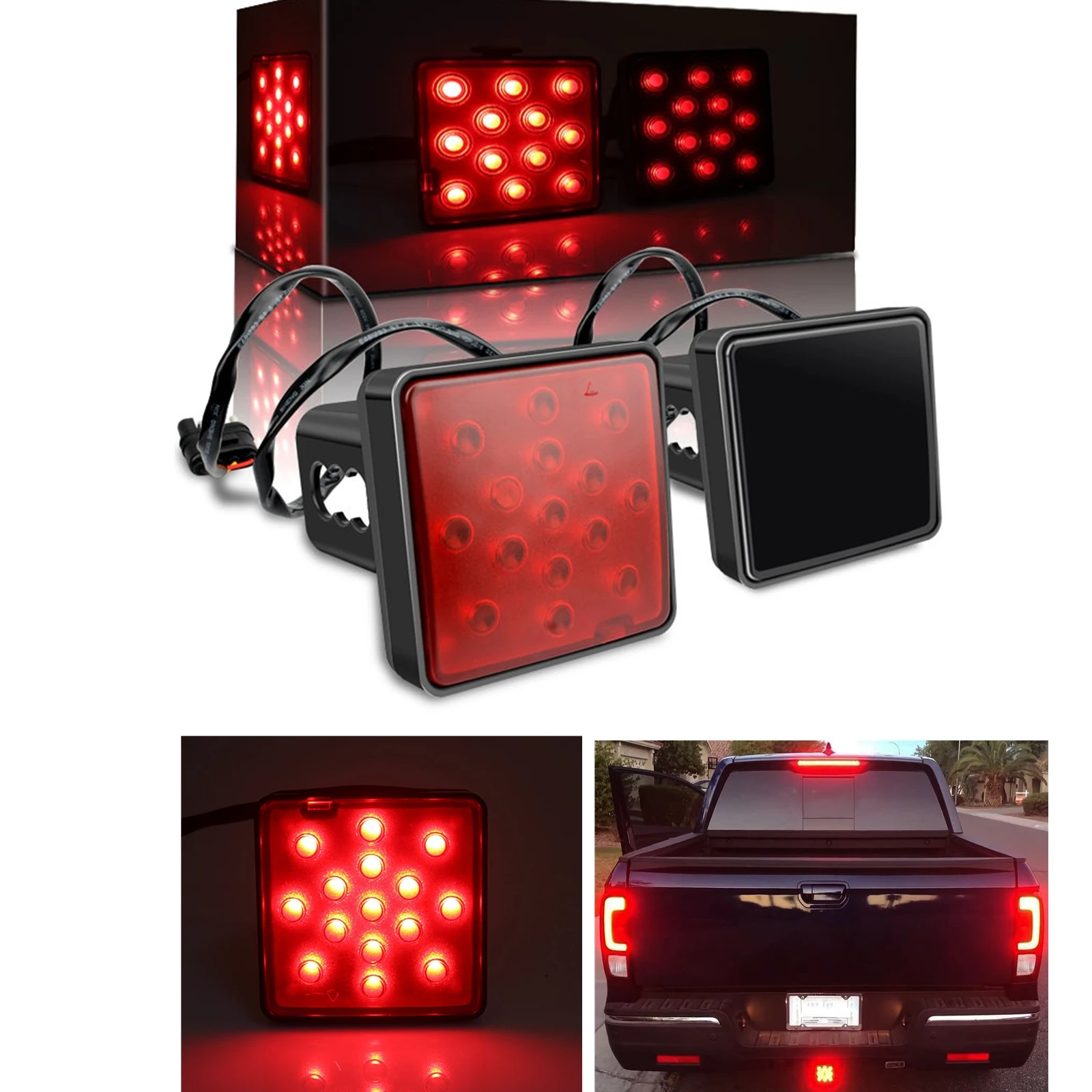 

15 LEDs Rear Bumper Tow Hook Trailer Cover Brake Lamp For Truck Tail Haul Hitch Traction Signal Strobe Bulb