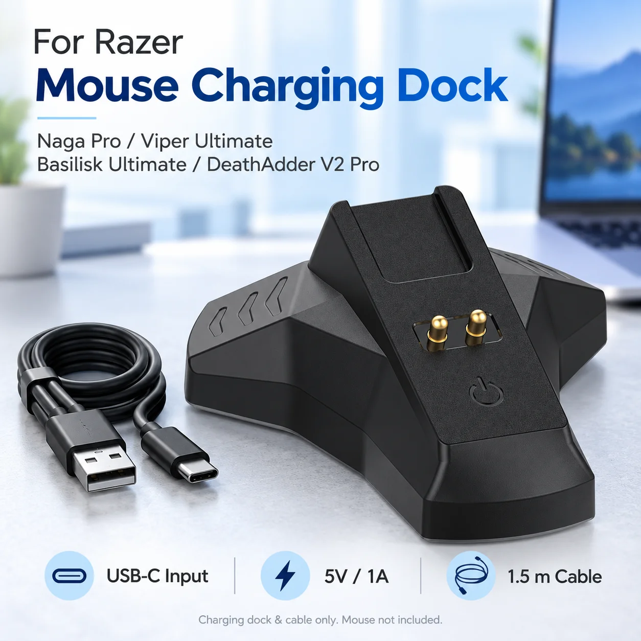 Mouse Charging Dock For Razer Mice DeathAdder V2 Pro/Naga Pro/Viper Ultimate/Basilisk Ultimate Wireless Charger Mouse Accessory