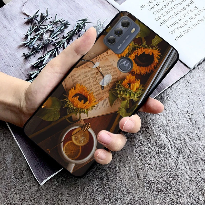 Sunflower Phone Case For Motorola G84 G22 G32 G34 G52 G10 G20 G30 G60 G60S G13 G50 G54 G62 G53 G72 G85 G24 Power