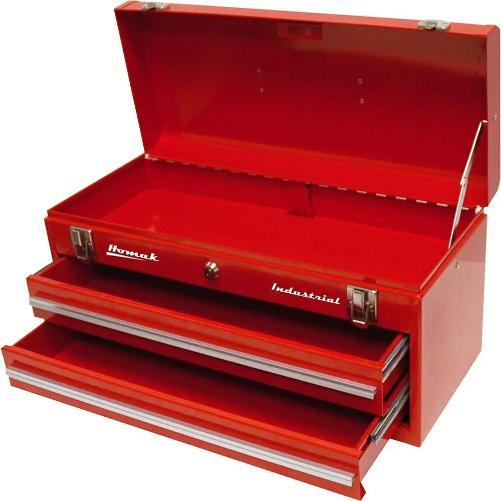 

20-Inch Dual-Drawer Industrial Toolbox with Red Powder Coating