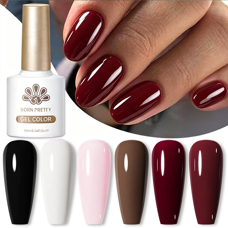 BORN PRETTY 10ml Gel-Nagellack Herbstweinrot Nagelzubehör Vernis Semi-Permanent Nagelkunst Maniküre Soak Off LED UV Gel – Detail 1