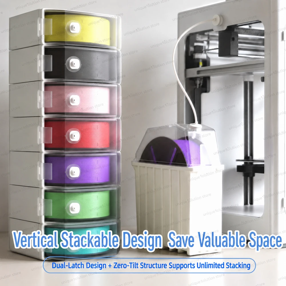 New Stackable 3D Printer Filament Dry Box Airtight Moisture Proof Dustproof Storage Box for PLA PETG TPU 1.75mm Spool